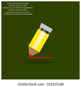 yellow pencil. icon. vector design