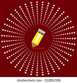 yellow pencil. icon. vector design