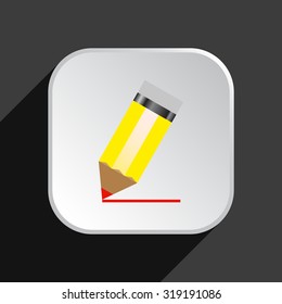 yellow pencil. icon. vector design