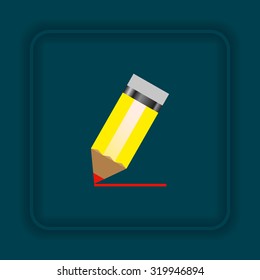 yellow pencil. icon. vector design