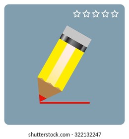 yellow pencil. icon. vector design