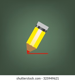 yellow pencil. icon. vector design