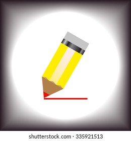 yellow pencil. icon. vector design