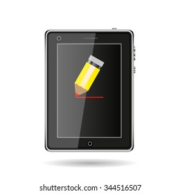 yellow pencil. icon. vector design