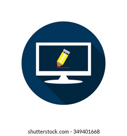 yellow pencil. icon. vector design