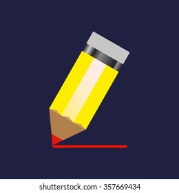 yellow pencil. icon. vector design