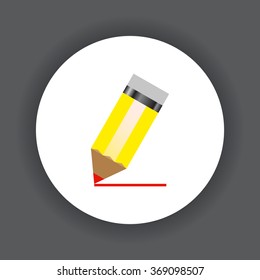 yellow pencil. icon. vector design