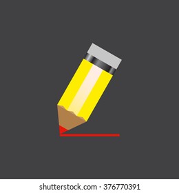 yellow pencil. icon. vector design