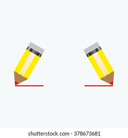 yellow pencil. icon. vector design