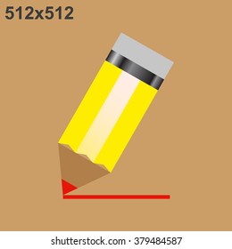 yellow pencil. icon. vector design
