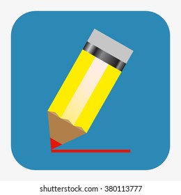 yellow pencil. icon. vector design