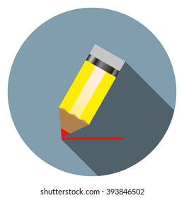 yellow pencil. icon. vector design