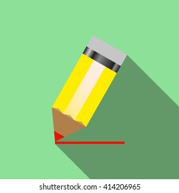 yellow pencil. icon. vector design