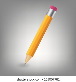 Yellow pencil icon vector illustration