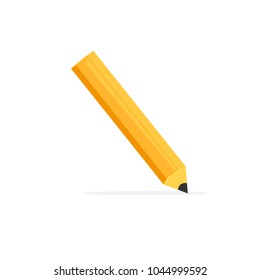 Icono de lápiz amarillo. Imagen de vector aislada en fondo blanco