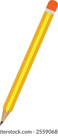 Yellow Pencil icon, Yellow wooden pencil, drawing maker, writing object