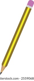 Yellow Pencil icon, Yellow wooden pencil, drawing maker, writing object