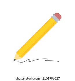 vector de ilustración de lápiz amarillo con dibujo