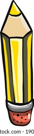 Yellow pencil, illustration, vector on a white background.