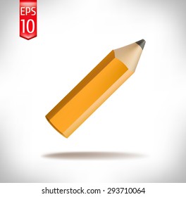 yellow pencil on a white background. education. vector illustration