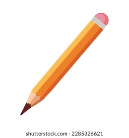 Yellow pencil sketch represents creativity icon isolated