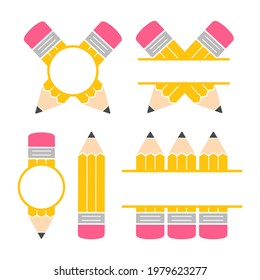 Yellow pencil vector Concept of back to school. Isolated on white background.