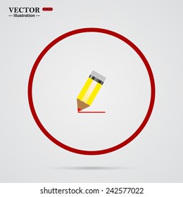 yellow pencil, vector, EPS 10