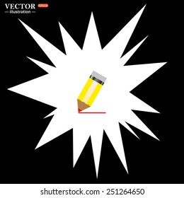 yellow pencil, vector, EPS 10