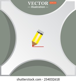 yellow pencil, vector, EPS 10