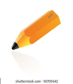 Yellow pencil. Vector illustration.