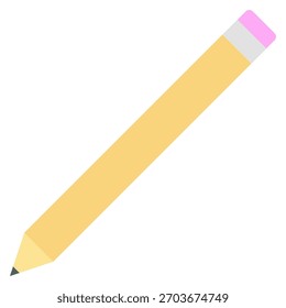 Ilustración vectorial de lápiz amarillo simple