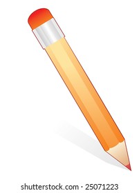 yellow pencil in vector mode