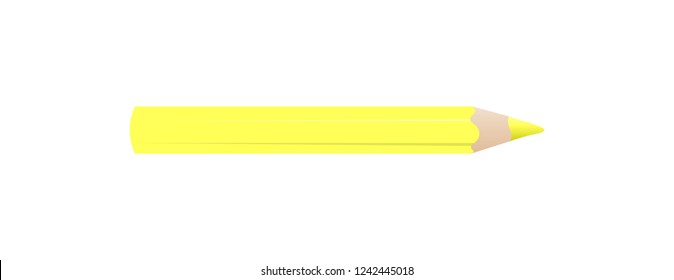Yellow pencil vector. Set of colored pencils