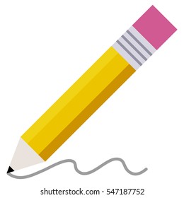 Yellow pencil writing 