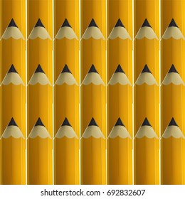 Yellow pencils background. Education and creativity concept. Vector illustration.