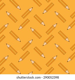 Yellow pencils on yellow background