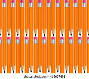 Yellow Pencils Seamless Patterns for your projects. vector background