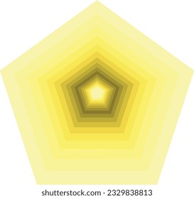 yellow pentagons gradient from light to dark, yellow monochrome color, vector illustration