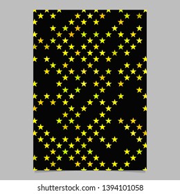 Yellow pentagram star shape pattern background brochure template design