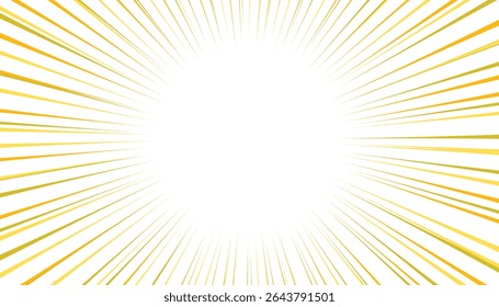 Yellow pen-touched sunburst concentrated line background material
