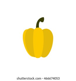 Yellow pepper icon in flat style on a white background