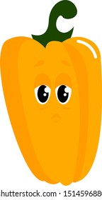 Yellow pepper, illustration, vector on white background.