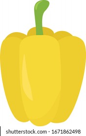 Yellow pepper, illustration, vector on white background.
