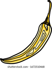 Pimienta amarilla, ilustración, vector sobre fondo blanco.