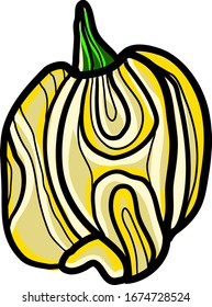 Pimienta amarilla, ilustración, vector sobre fondo blanco.