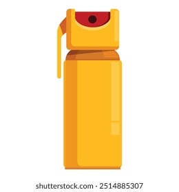 Yellow pepper spray for self defense standing up on white background