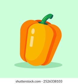 Ilustración vectorial de pimienta amarilla. Ilustración vectorial de un pimiento amarillo. Adecuado para diseños de comestibles, imágenes de alimentación saludable y libros de recetas.