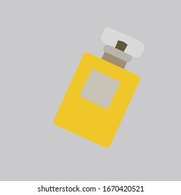 Yellow perfume, illustration, vector on white background.