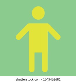 yellow person green background vector