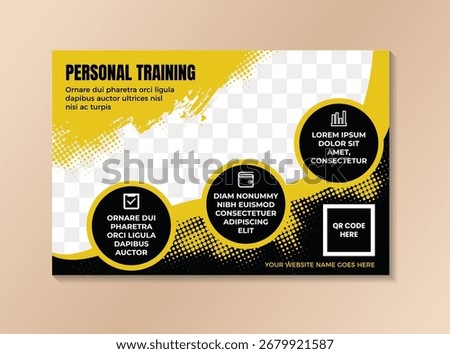 Yellow Personal Trainer Banner can be used to find and connect with clients, as well as to stay connected to the fitness community at large. an effective way to showcase a trainer’s qualified